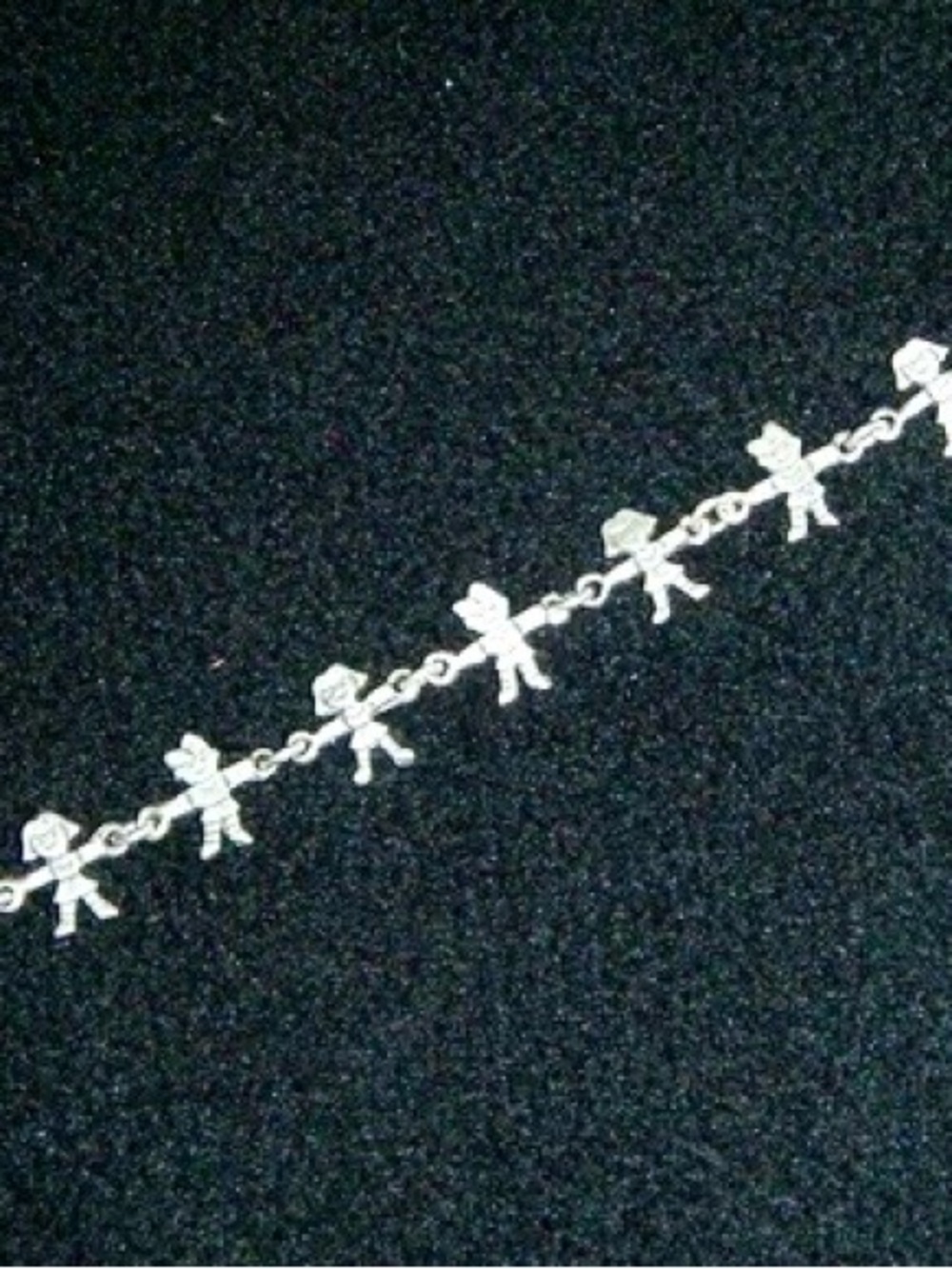 Sterling Silver Children Link Charm Bracelet - Silver